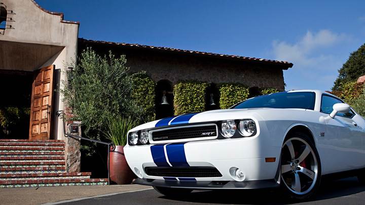 2011 Dodge Challenger SRT8 Front Pose in White Outside The Home